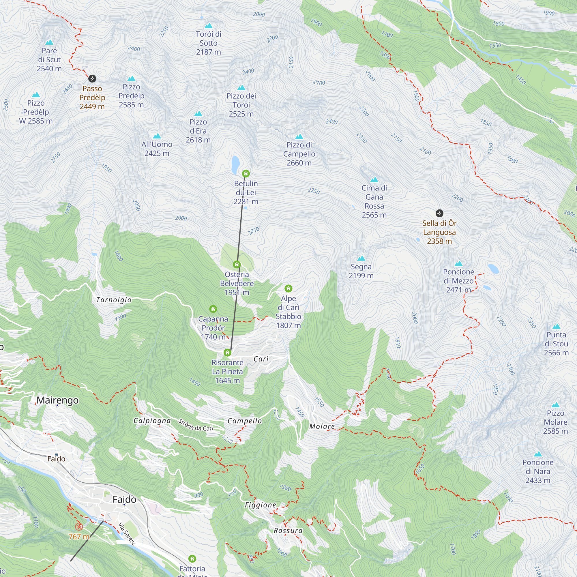 Alpe di Carì Stabbio map