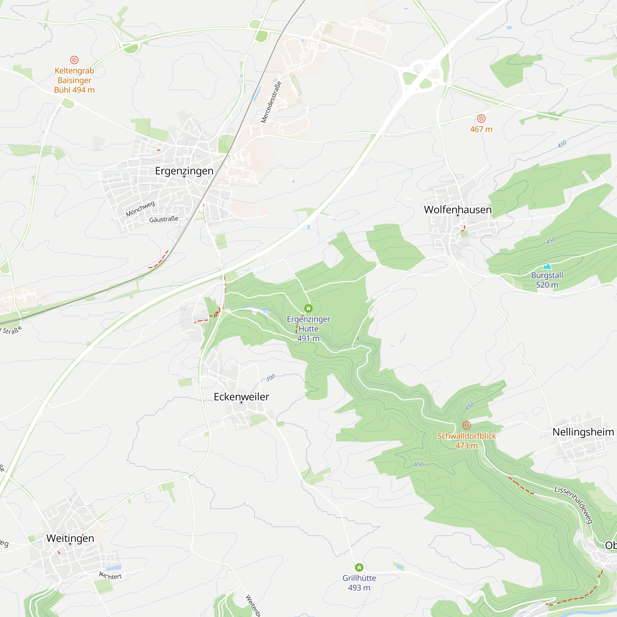Ergenzinger Hütte map