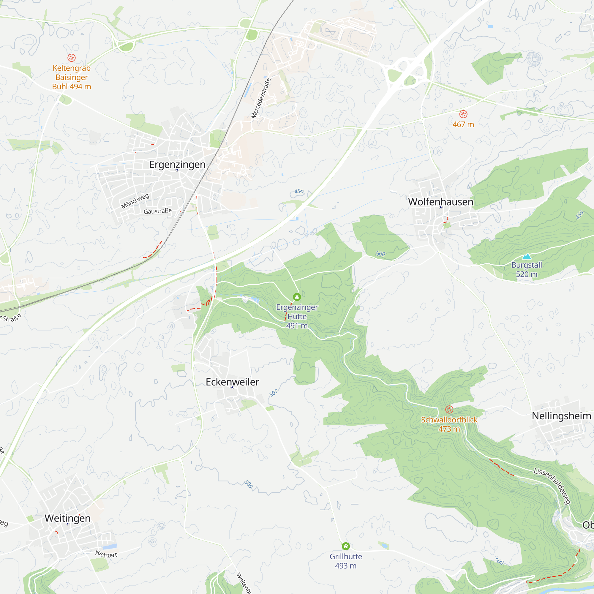 Ergenzinger Hütte map