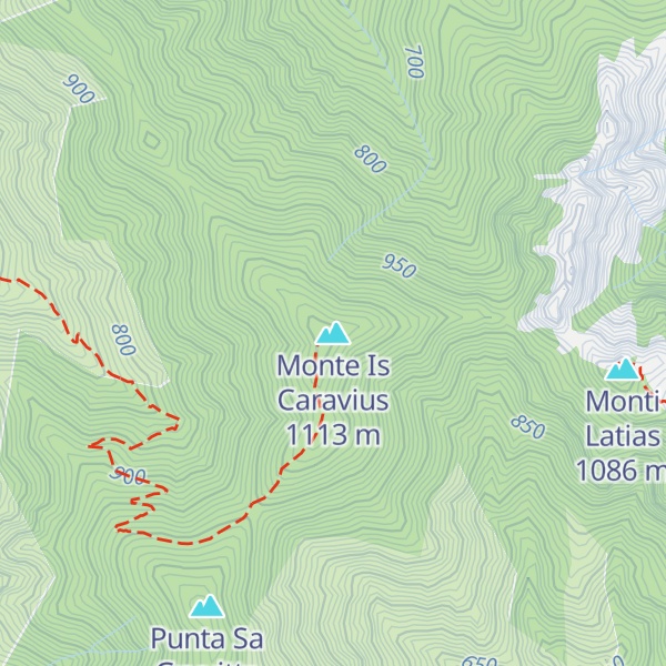 Map of Monte Is Caravius