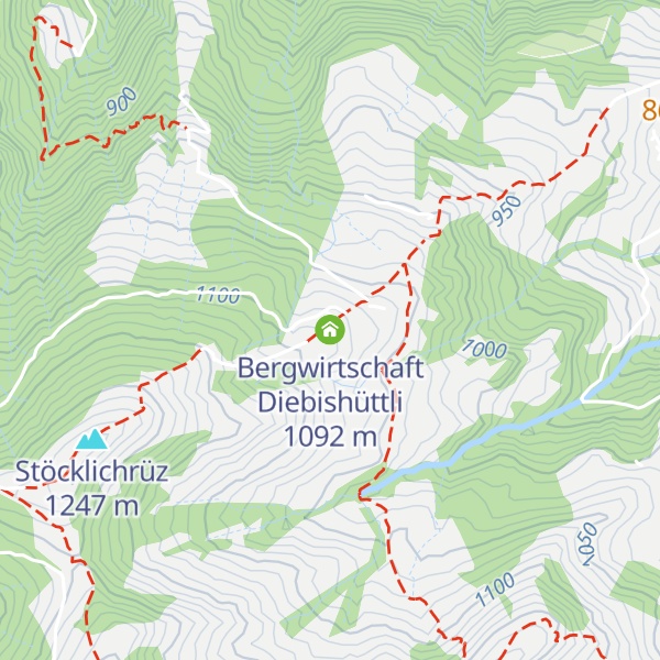 Map of Bergwirtschaft Diebishüttli