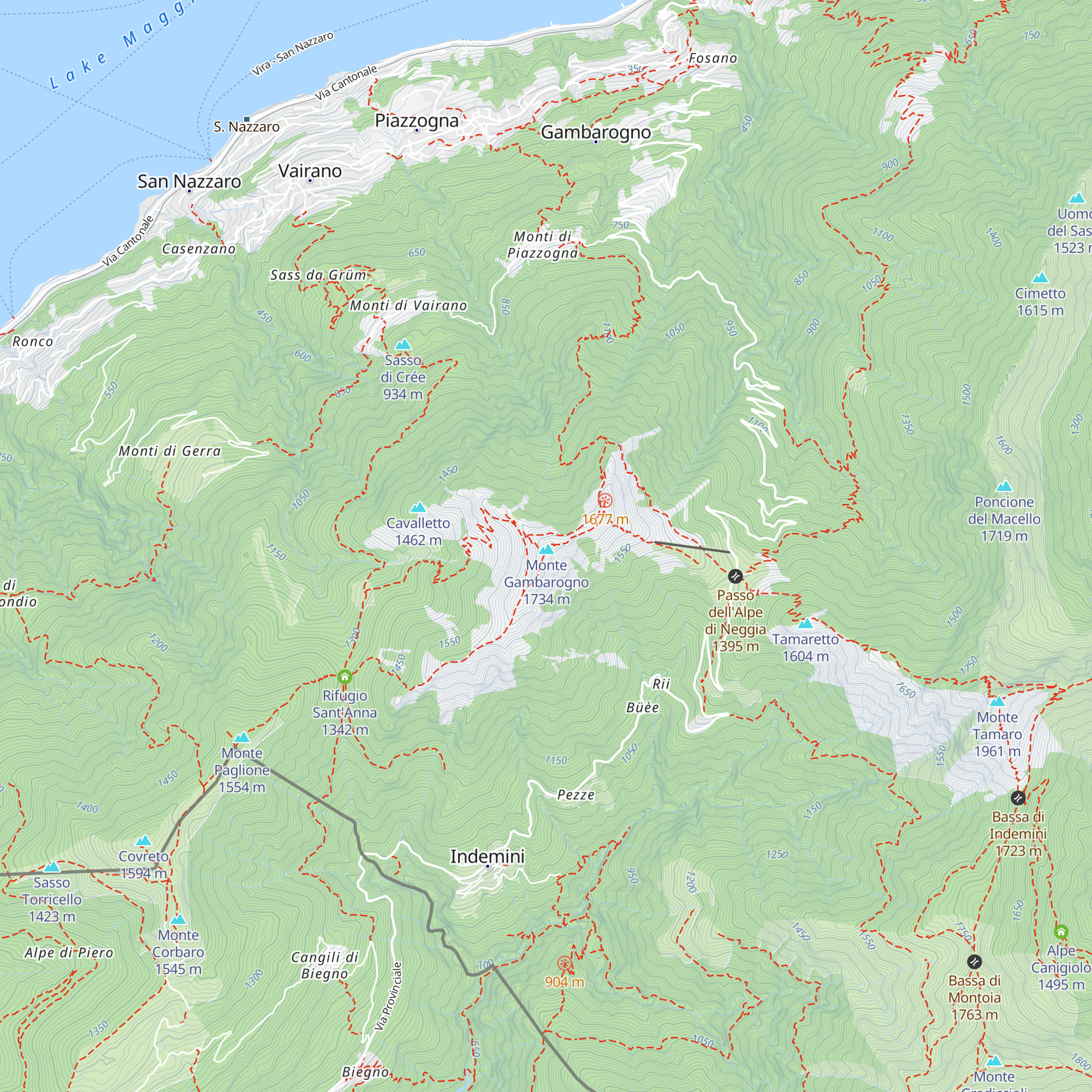 Capanna Gambarögn map