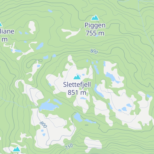 Map of Slettefjell