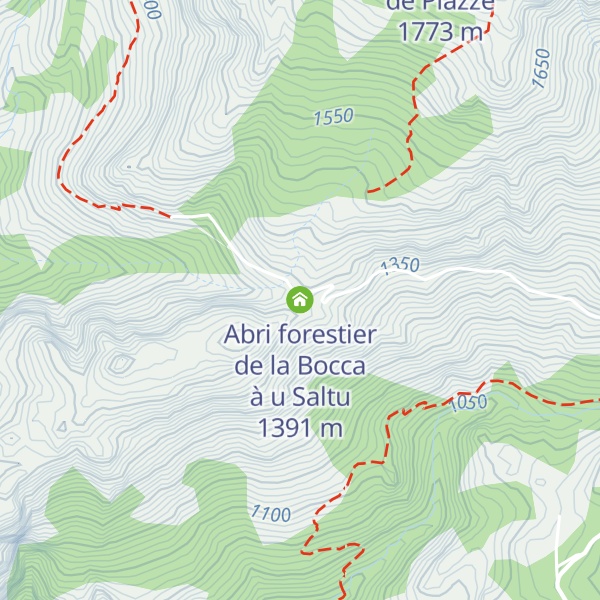 Map of Abri forestier de la Bocca à u Saltu