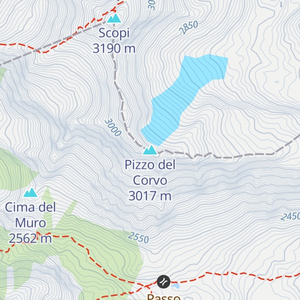 Map of Pizzo del Corvo