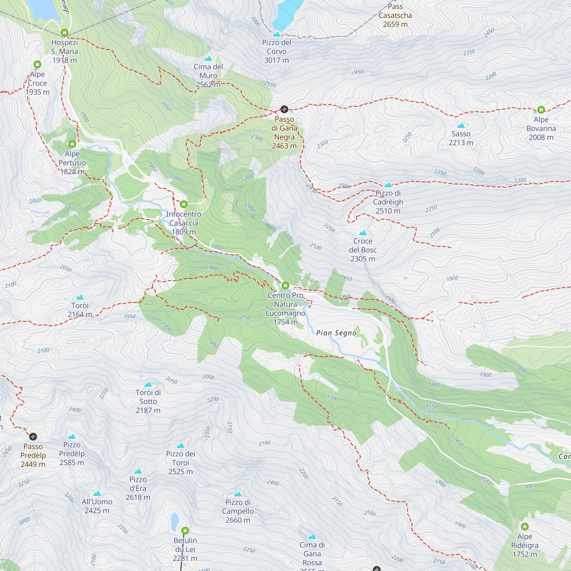 Centro Pro Natura Lucomagno map