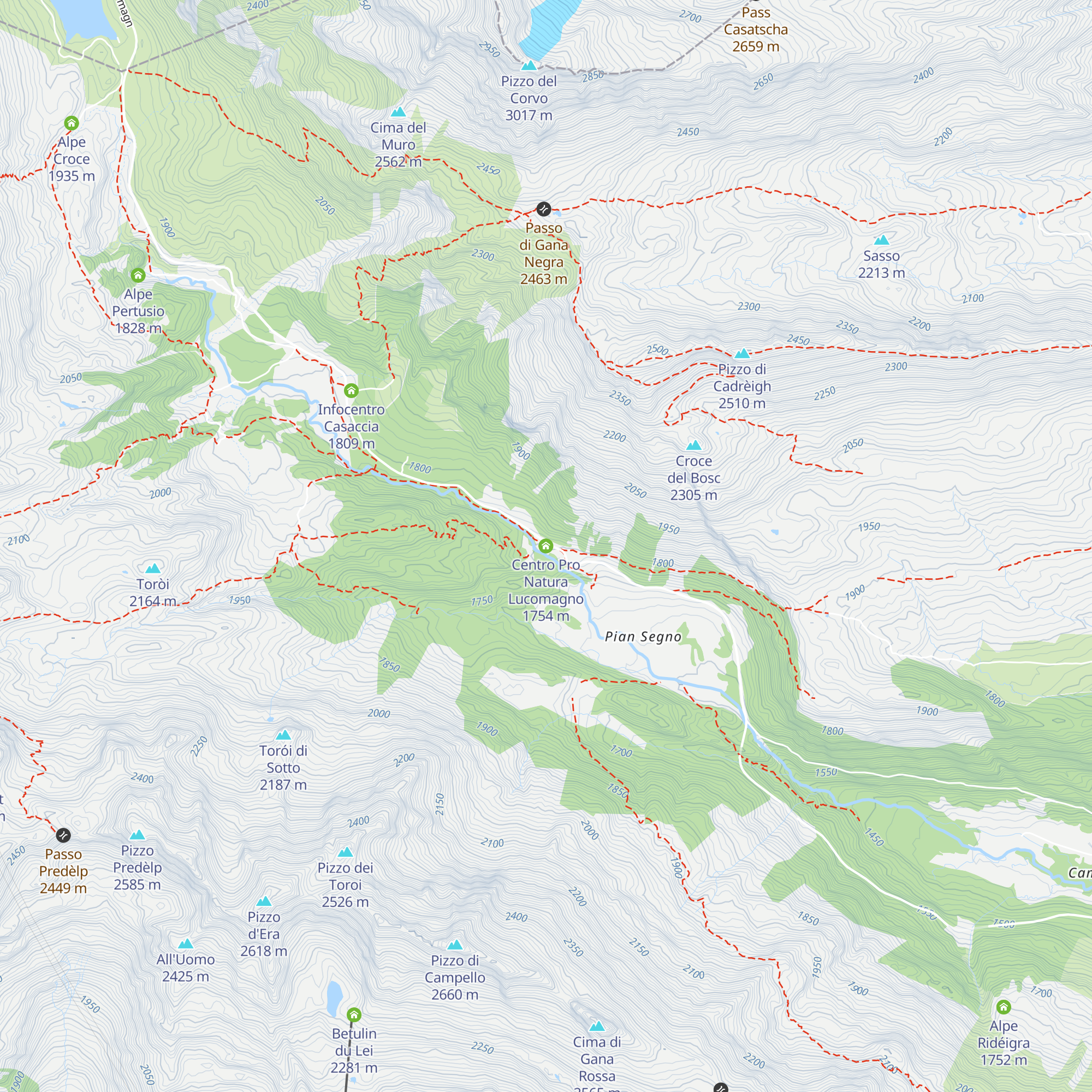 Centro Pro Natura Lucomagno map