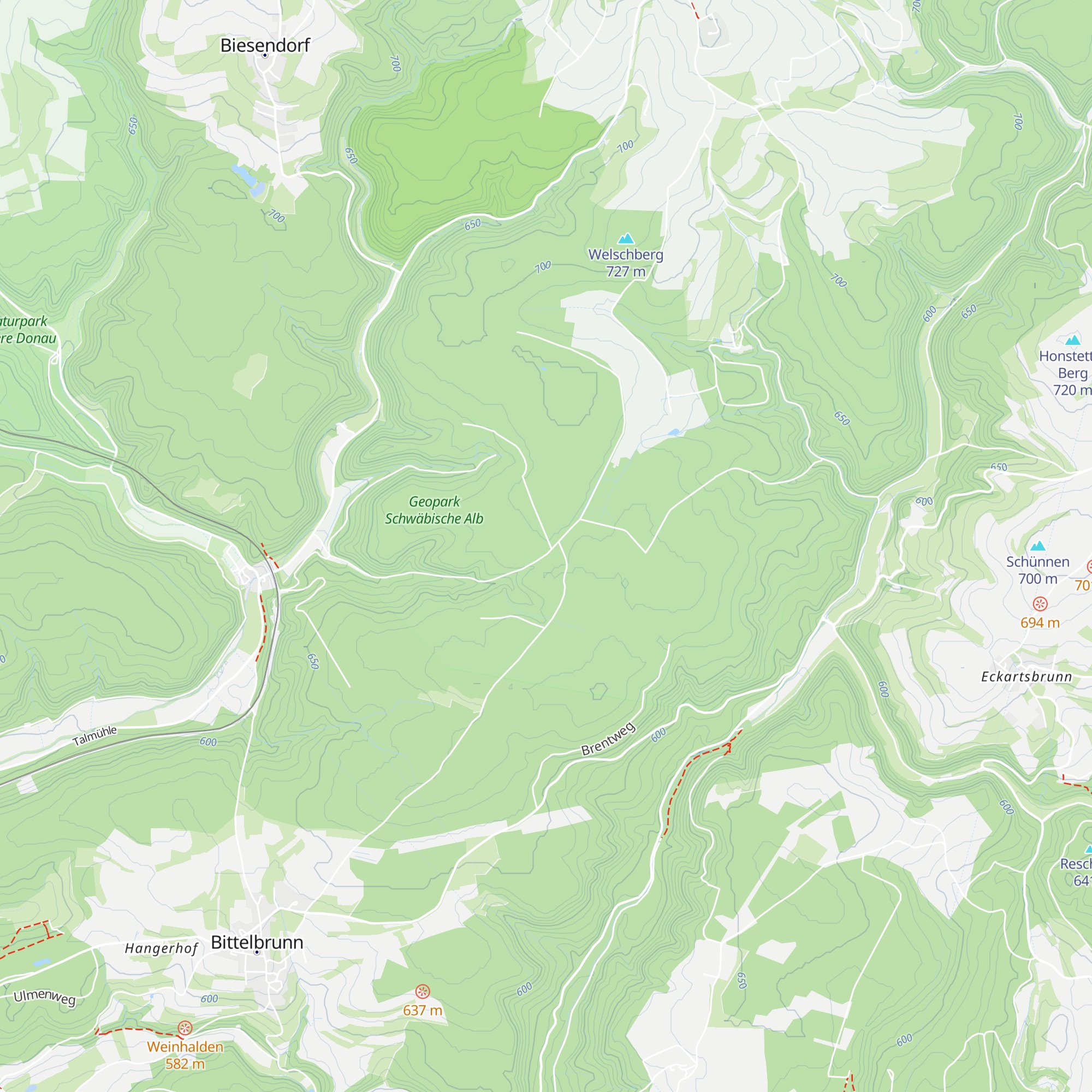 1907 Fritz Einwald-Hütte 1967 map