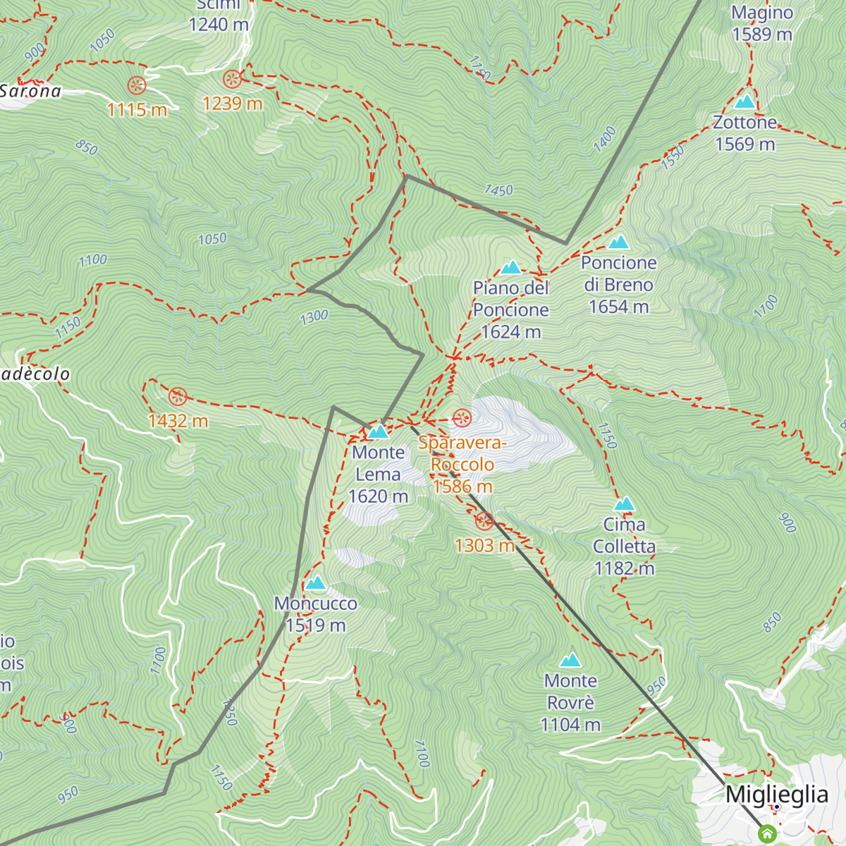 Ristorante-Ostello Vetta Monte Lema map