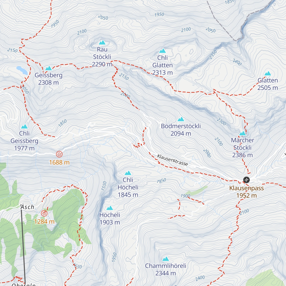 Hotel Klausenpass map