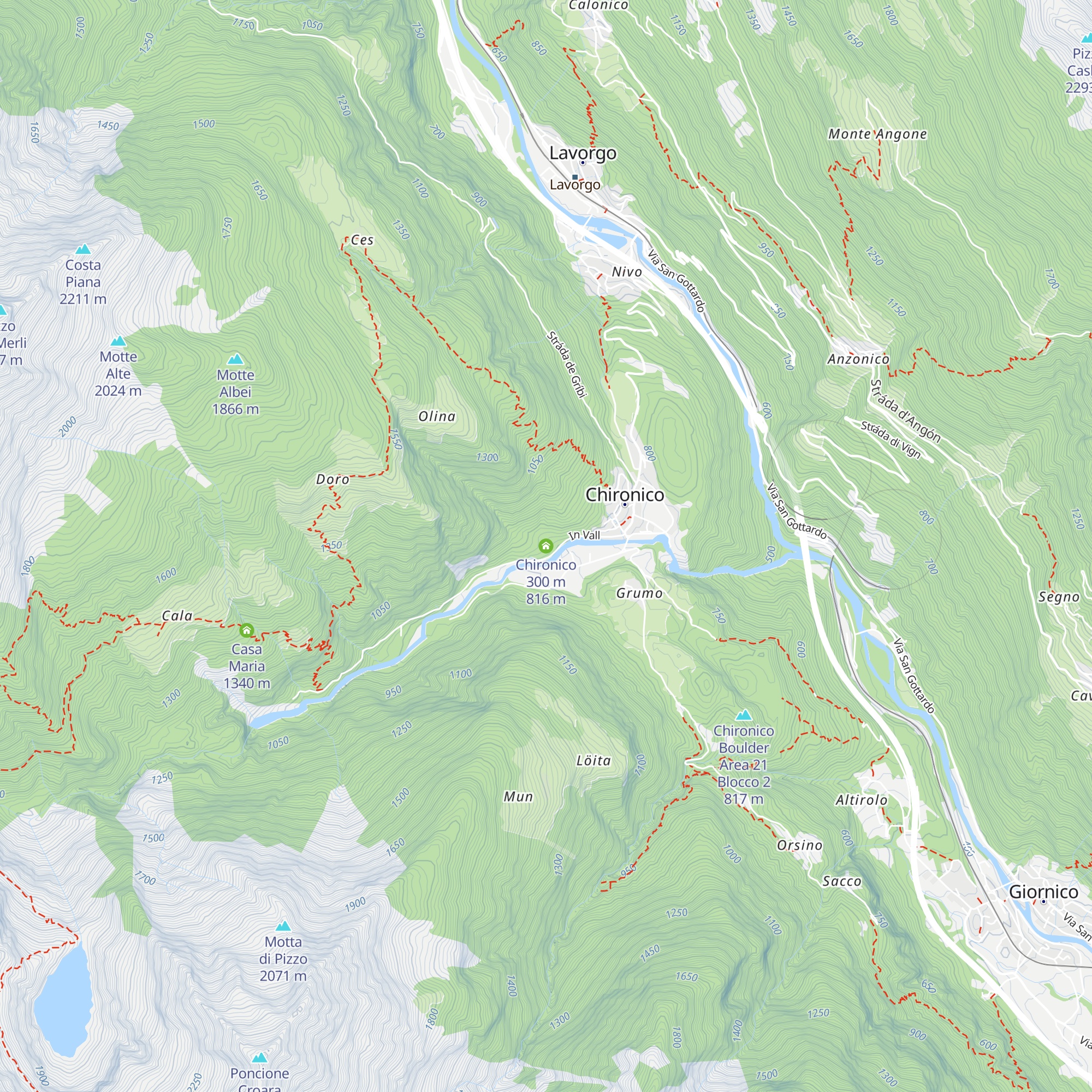 Chironico 300 m map