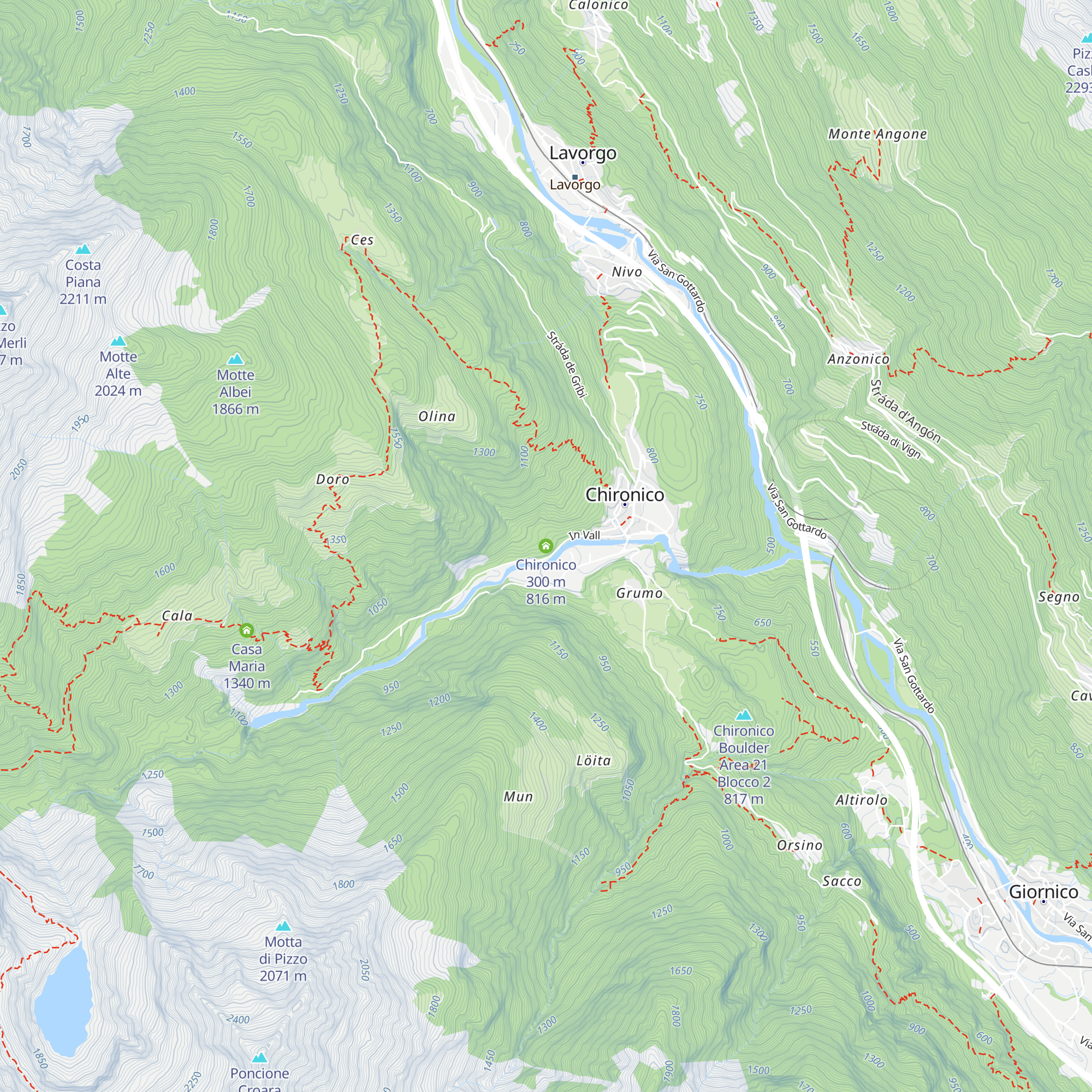 Chironico 300 m map