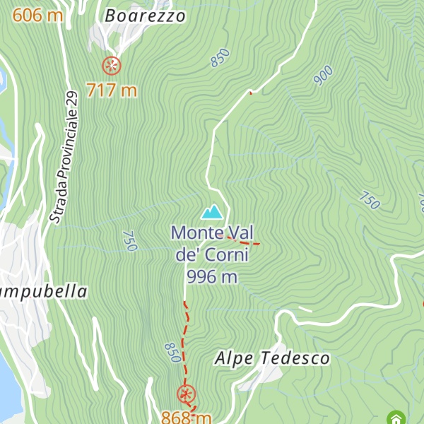 Map of Monte Val de' Corni