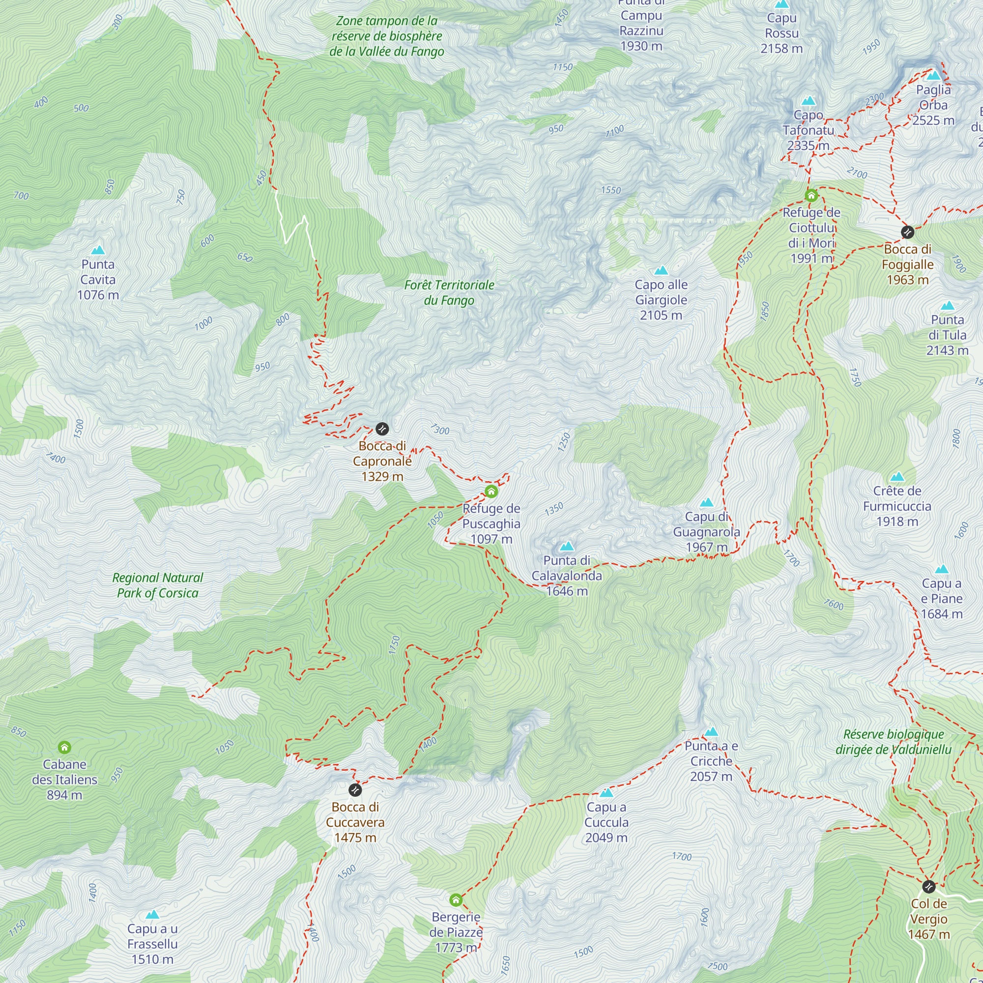Refuge de Puscaghia map