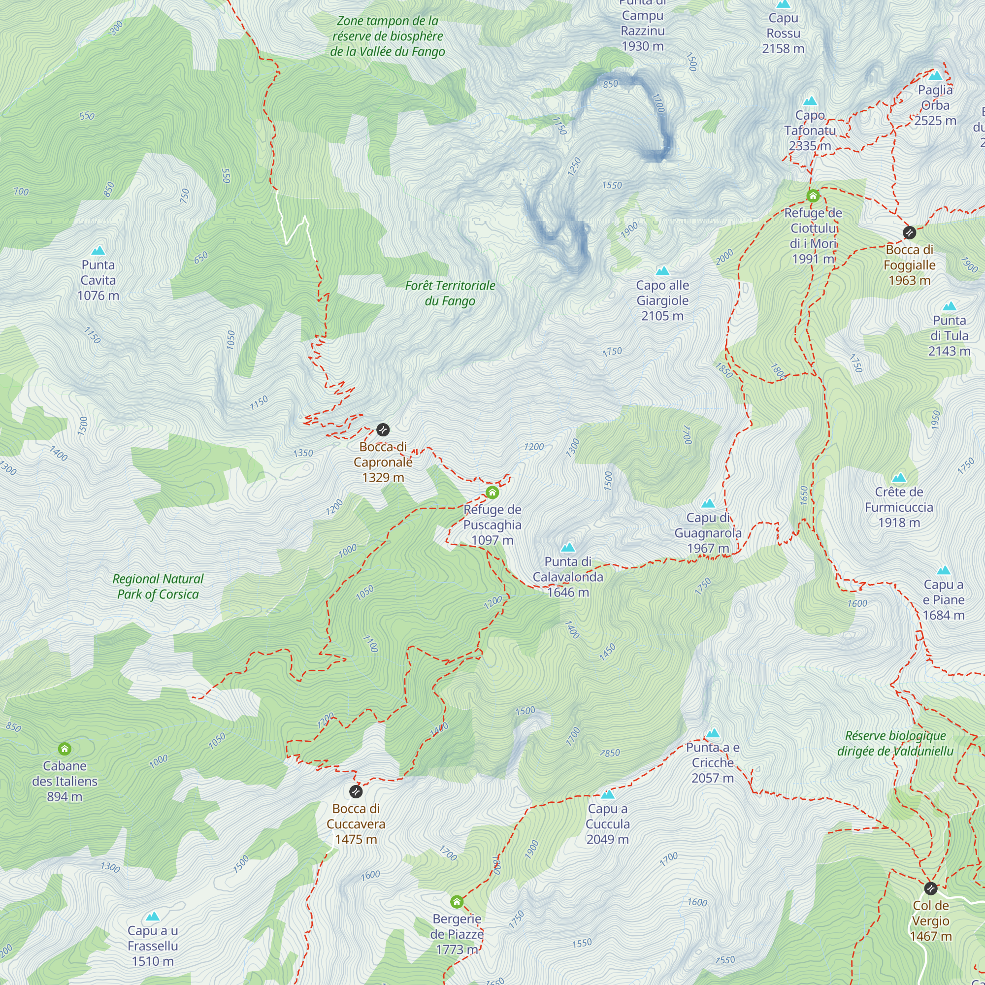 Refuge de Puscaghia map