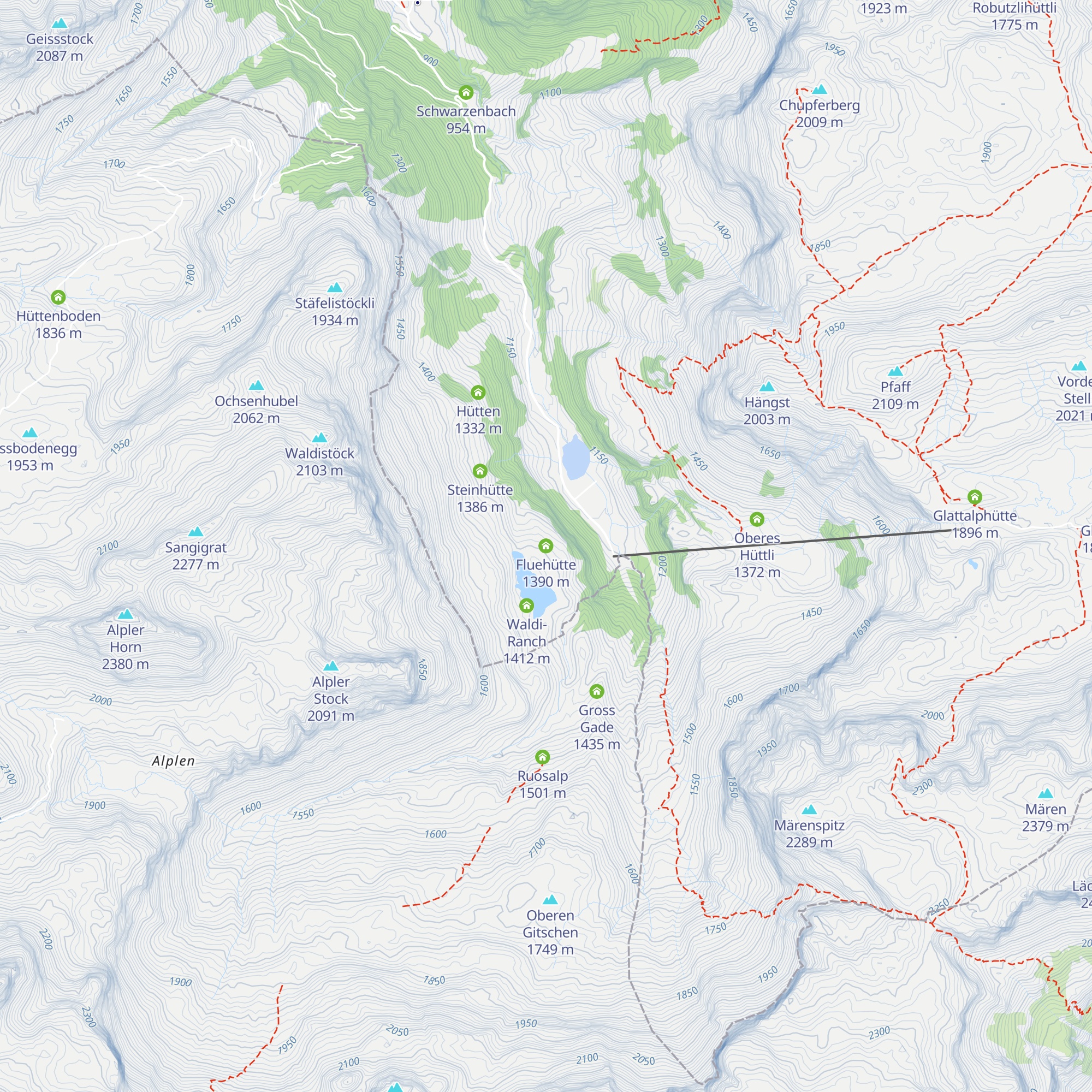 Fluehütte map