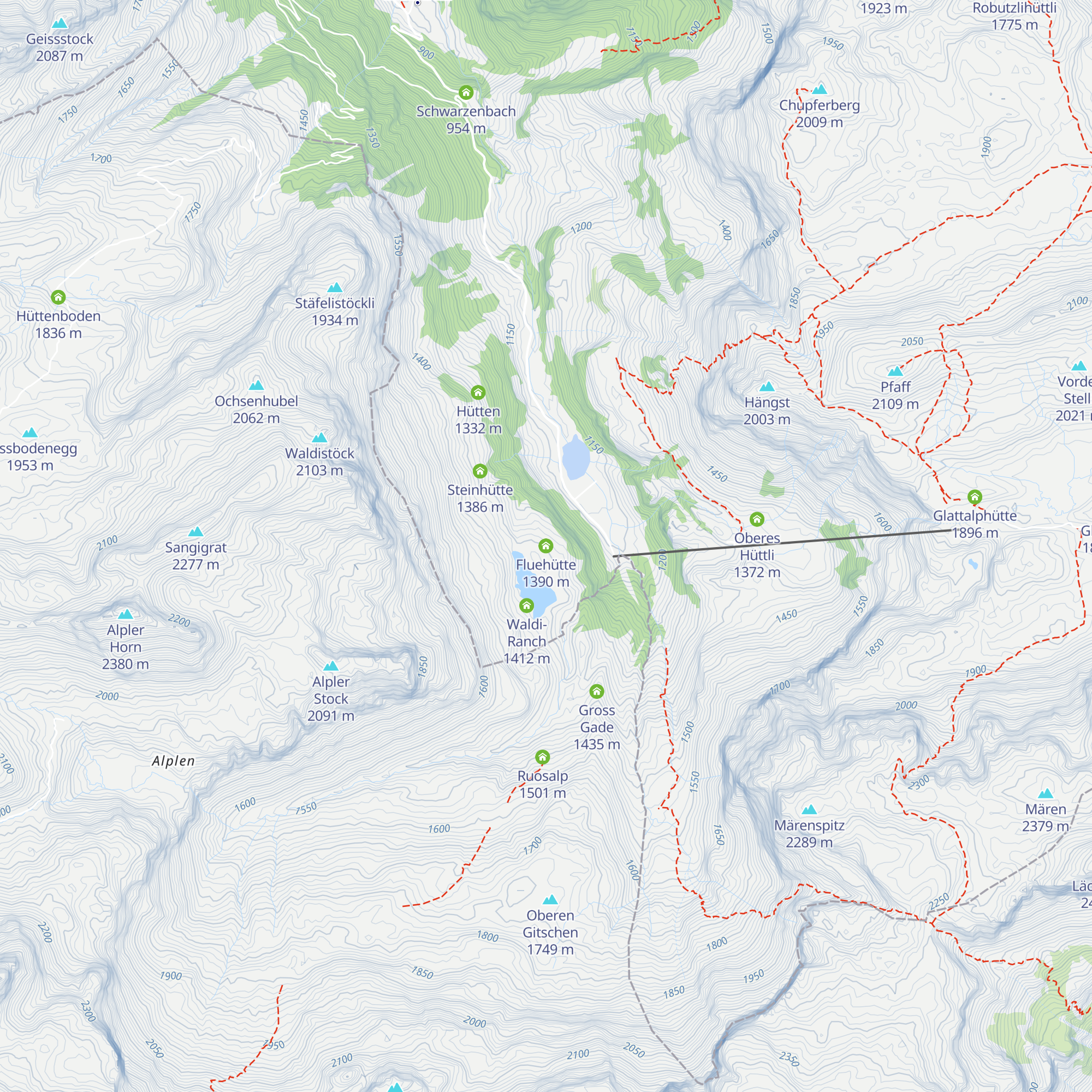 Fluehütte map