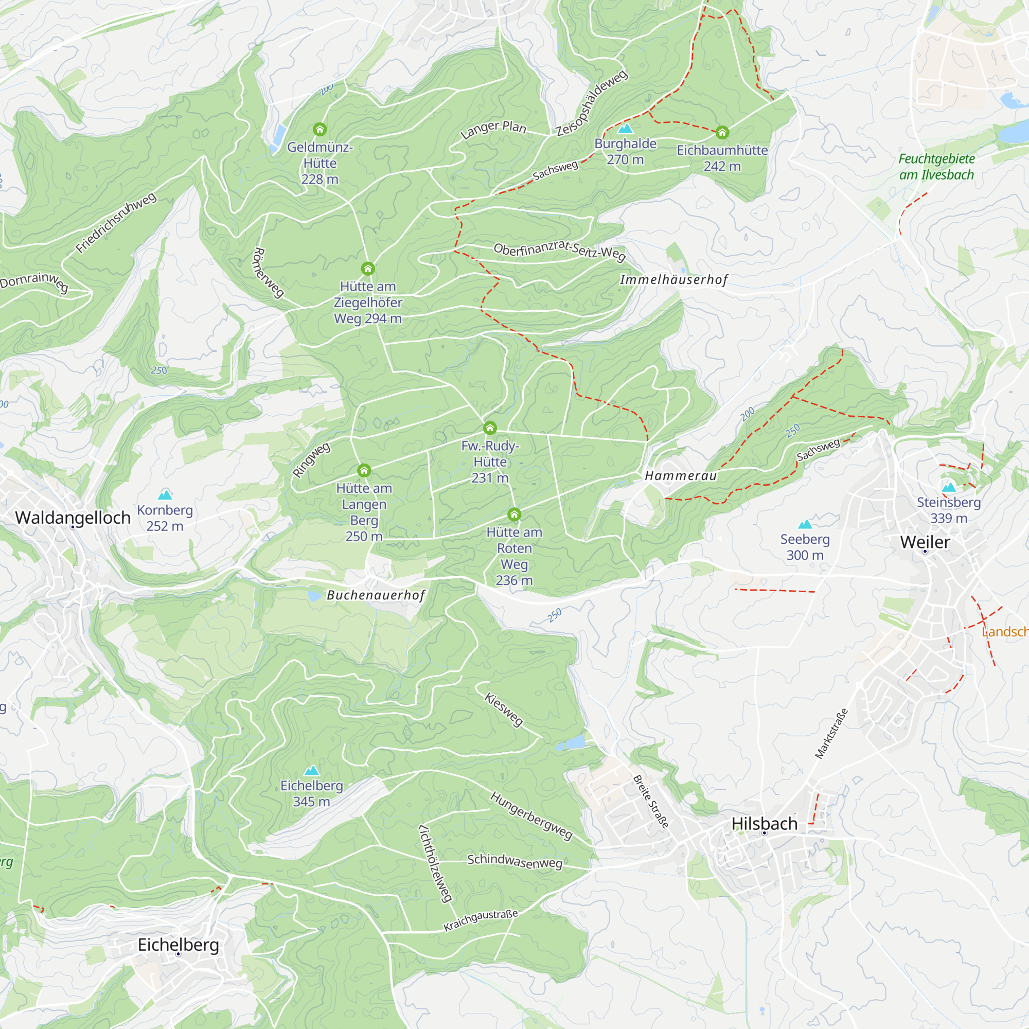 Hütte am Roten Weg map
