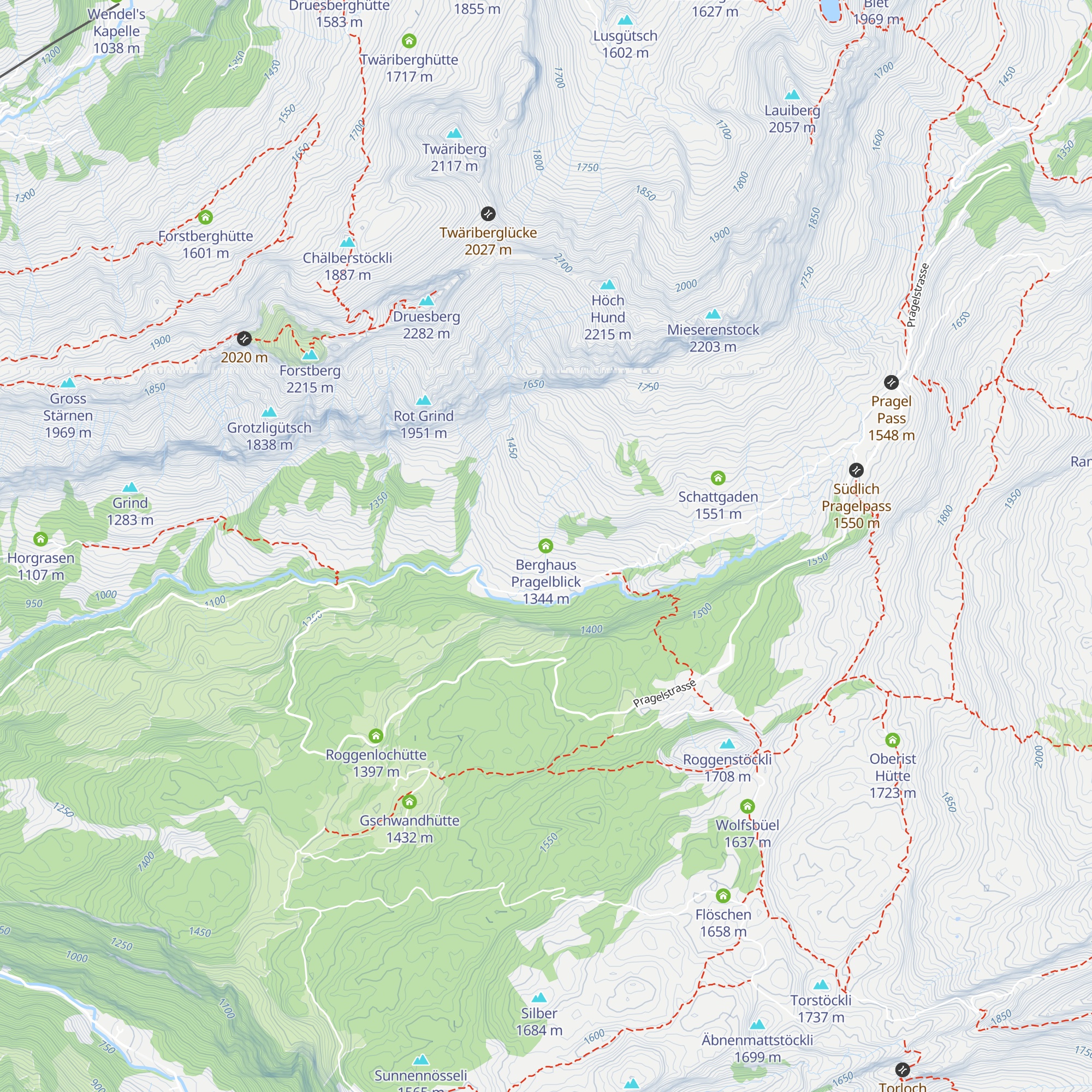 Berghaus Pragelblick map