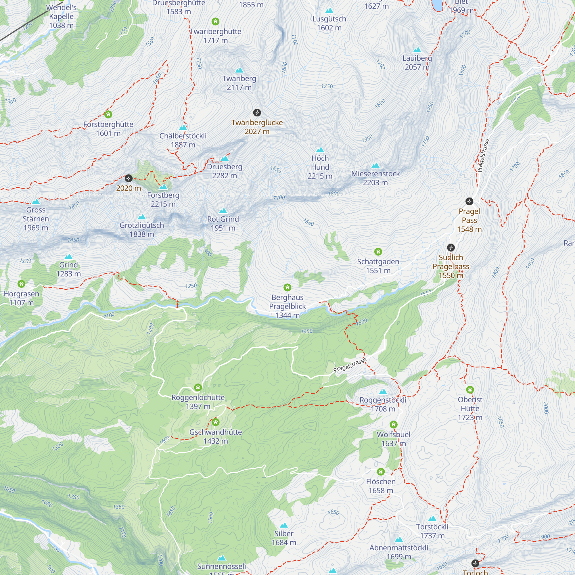 Berghaus Pragelblick map