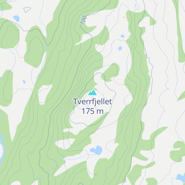 Map of Tverrfjellet