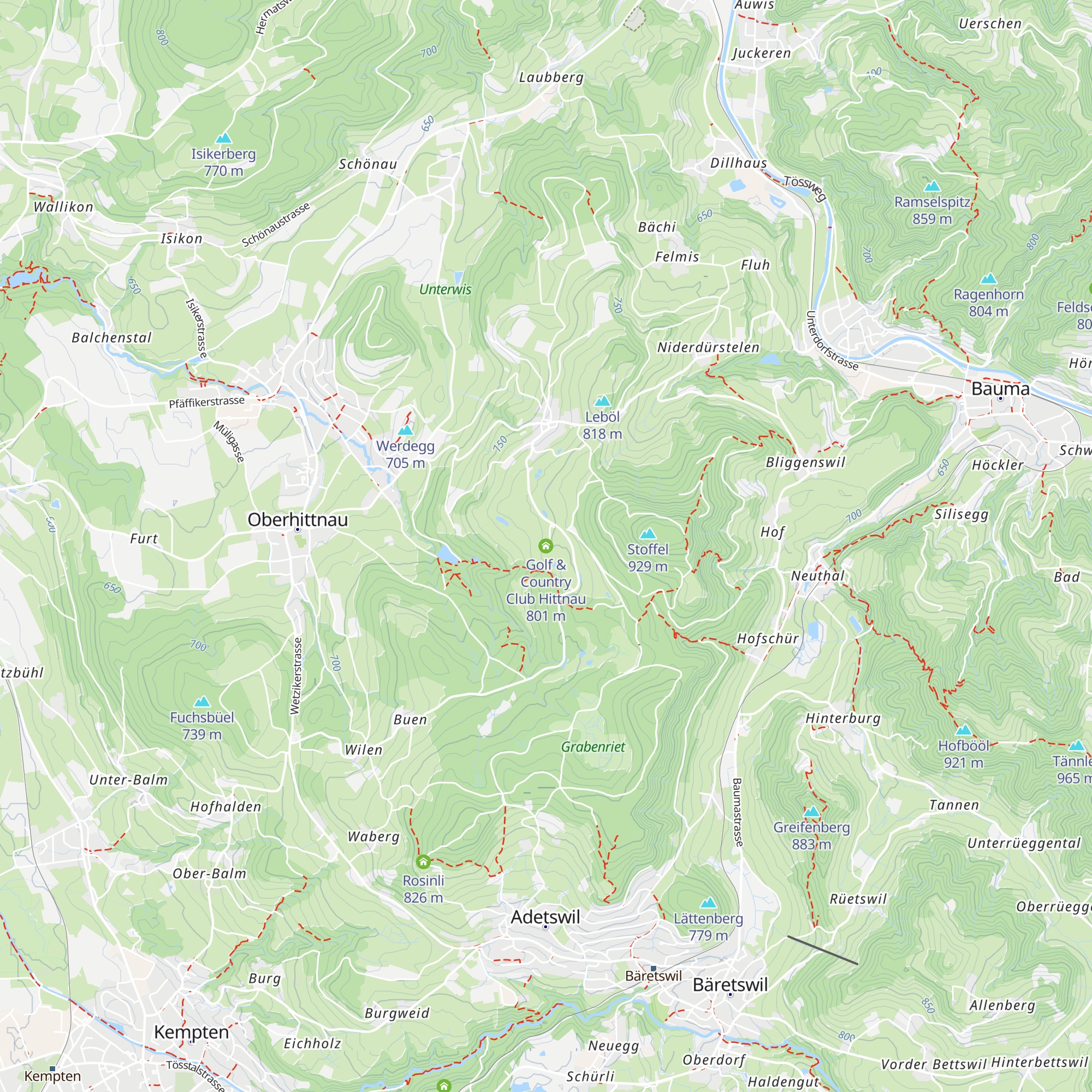 Golf & Country Club Hittnau map
