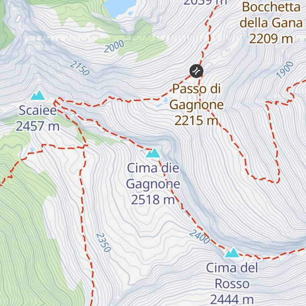 Map of Cima die Gagnone