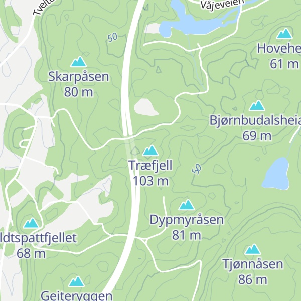 Map of Træfjell