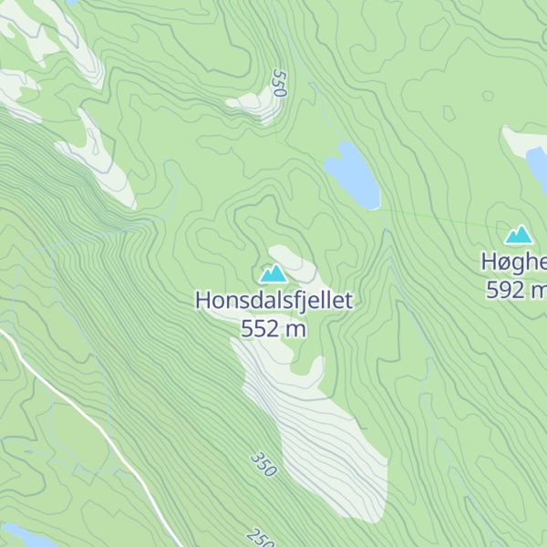 Map of Honsdalsfjellet
