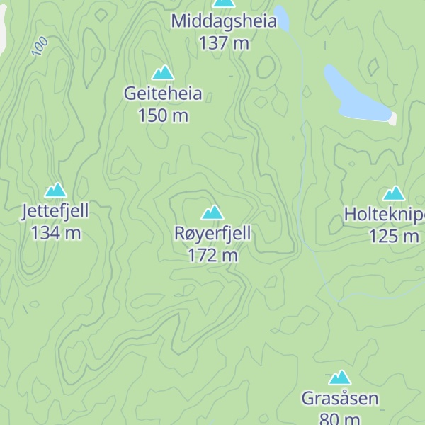 Map of Røyerfjell