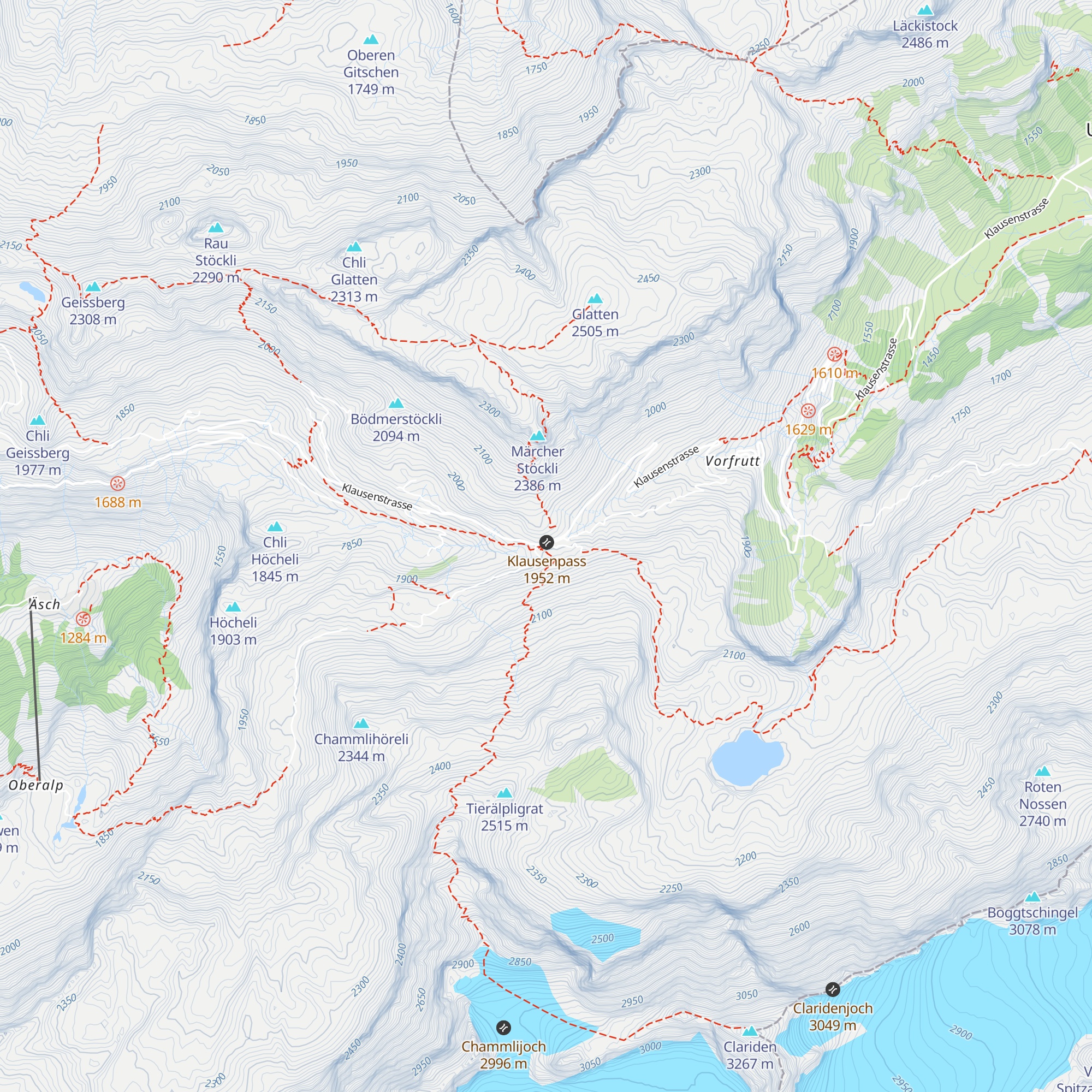 Clariden map