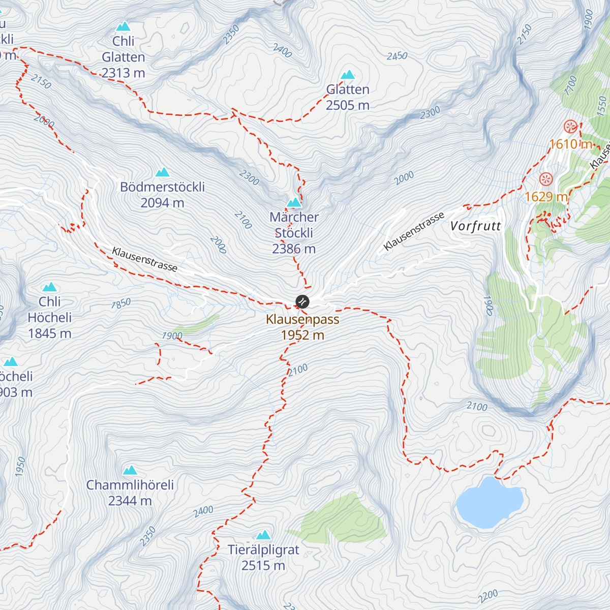 Klausenpass - Restaurant-Kiosk map