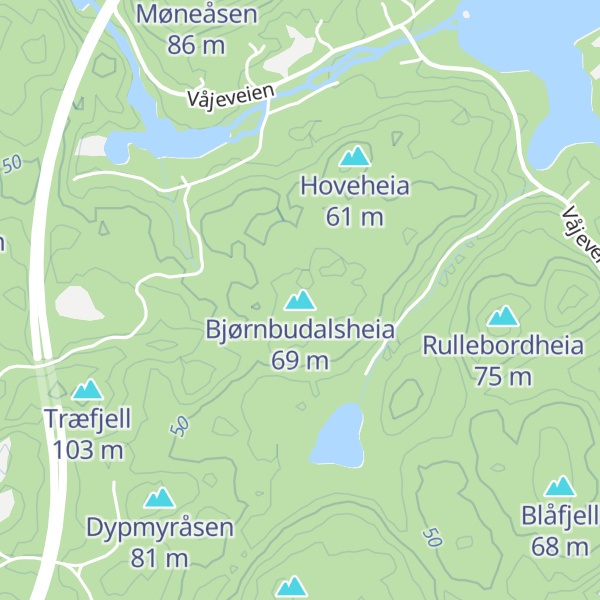 Map of Bjørnbudalsheia