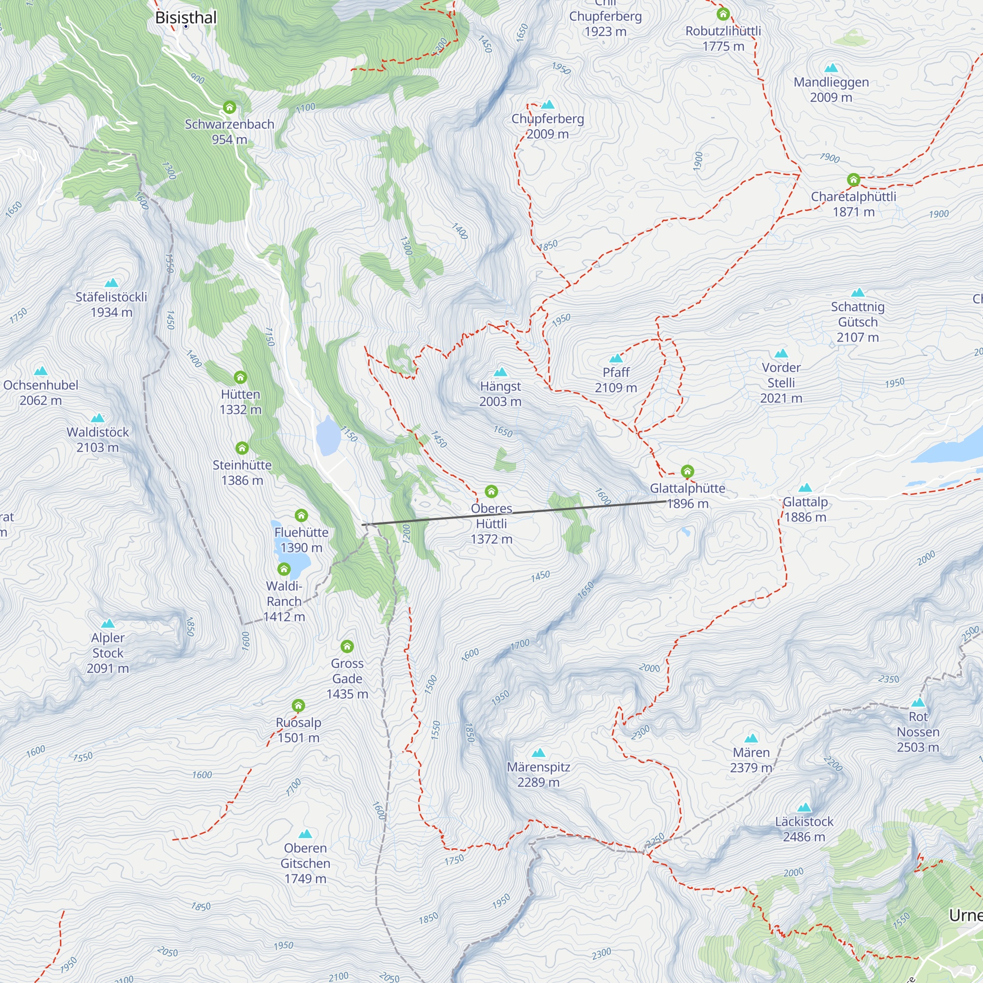 Oberes Hüttli map