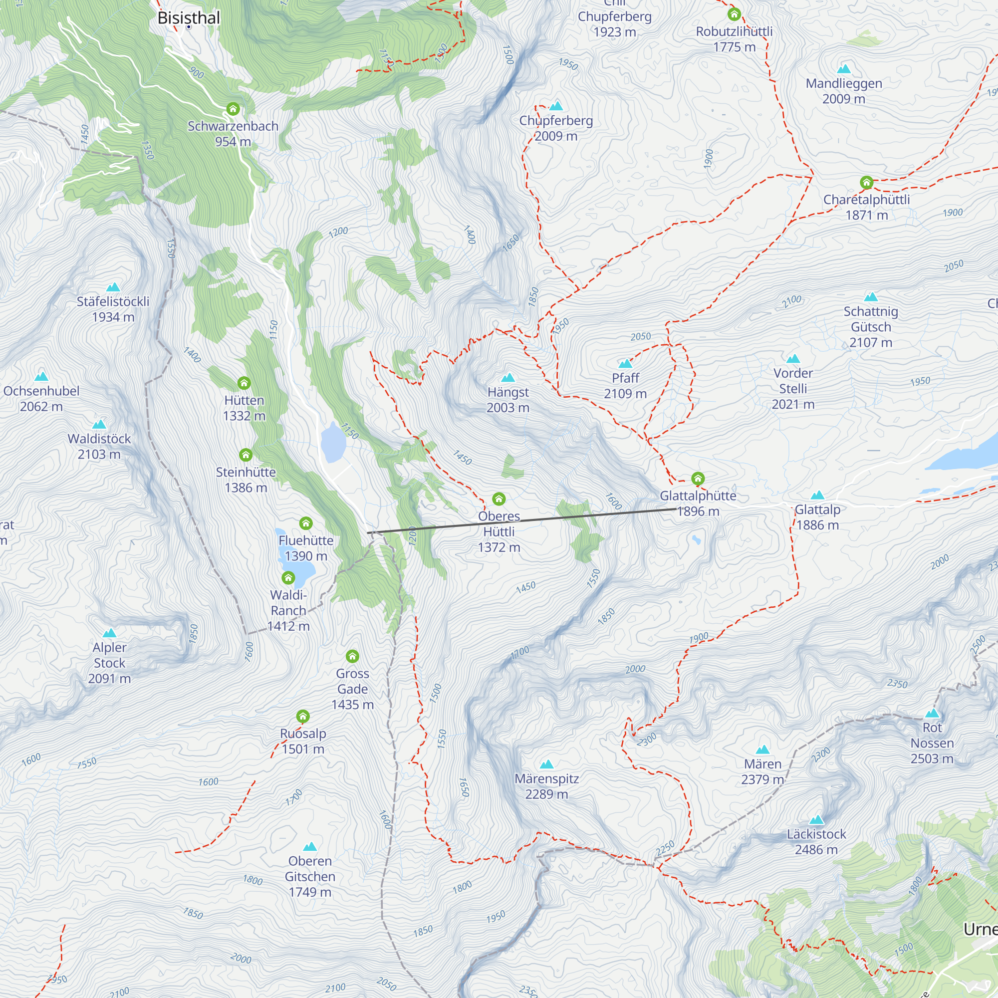Oberes Hüttli map