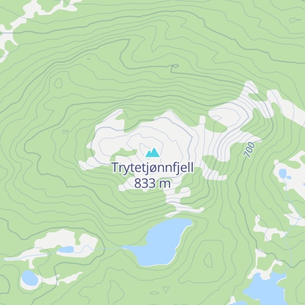 Map of Trytetjønnfjell