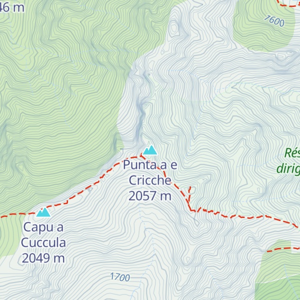 Map of Punta a e Cricche