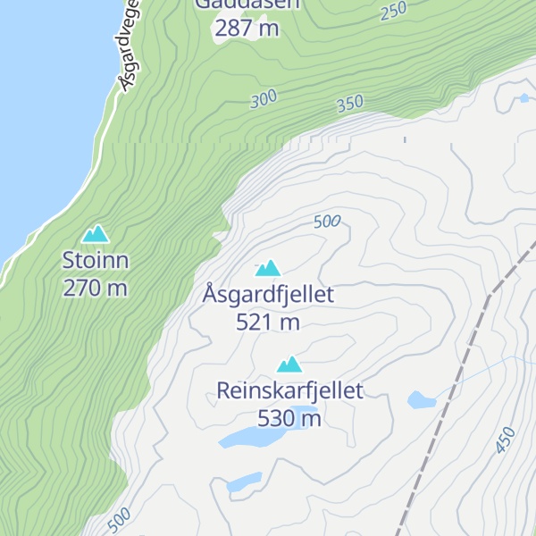 Map of Åsgardfjellet