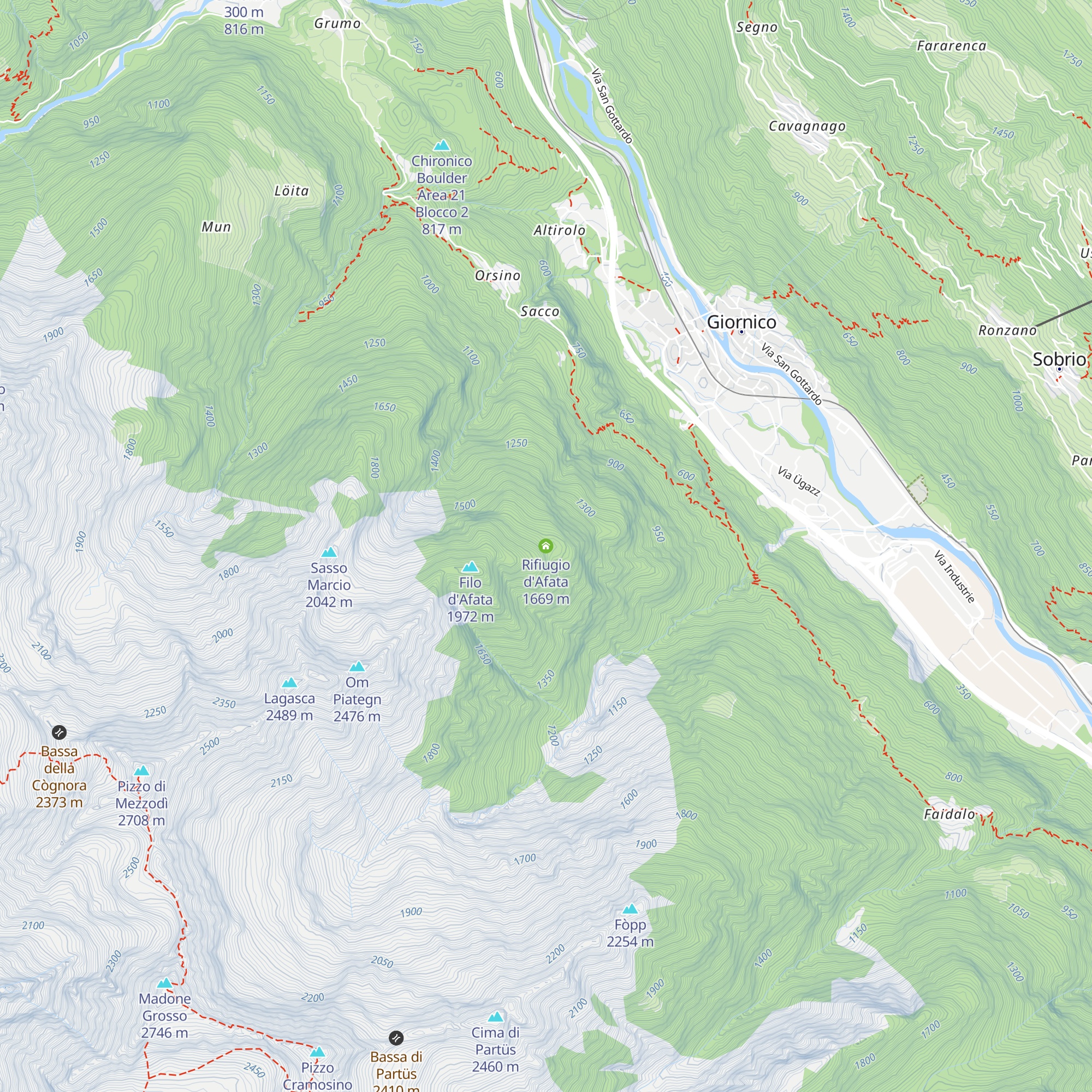 Rifiugio d'Afata map