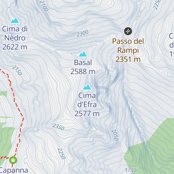 Map of Cima d'Efra