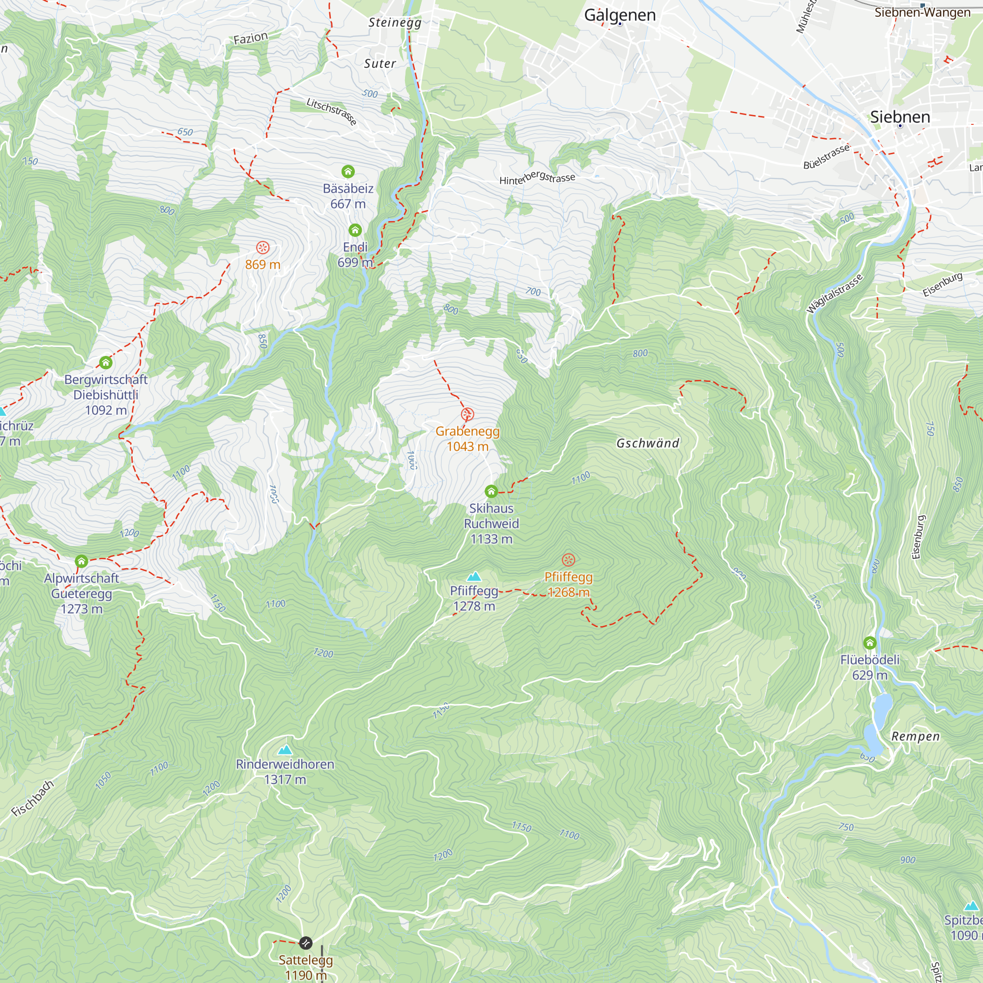 Skihaus Ruchweid map