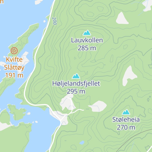Map of Høljelandsfjellet