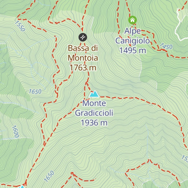 Map of Monte Gradiccioli