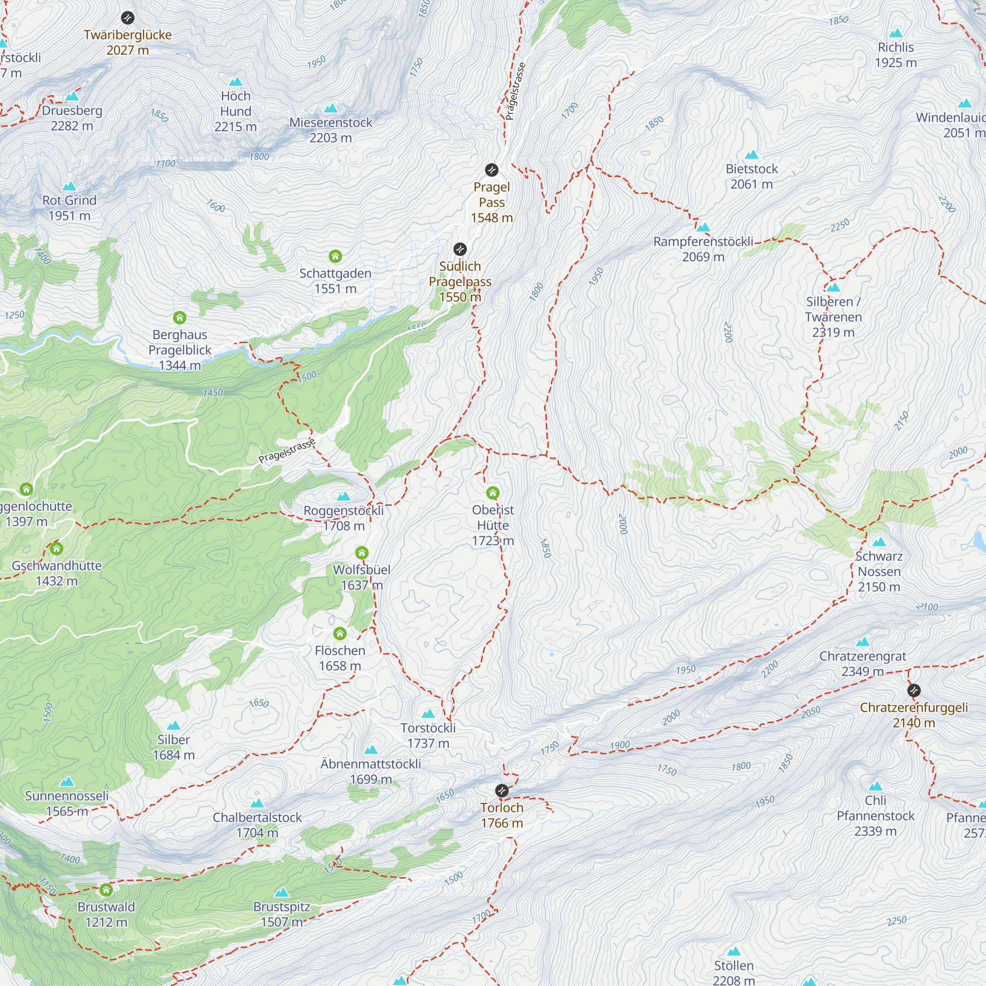 Oberist Hütte map