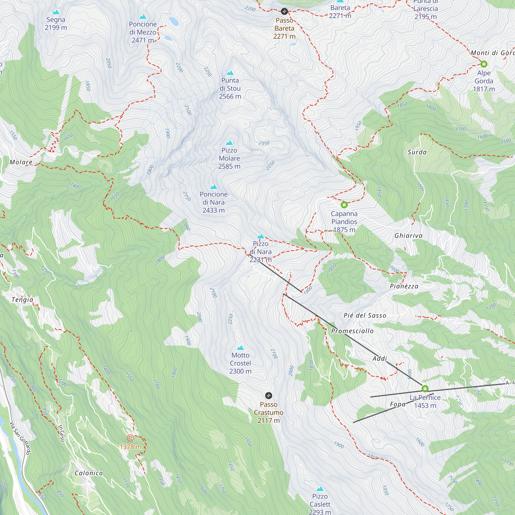 Rifugio Bassa di Nara map