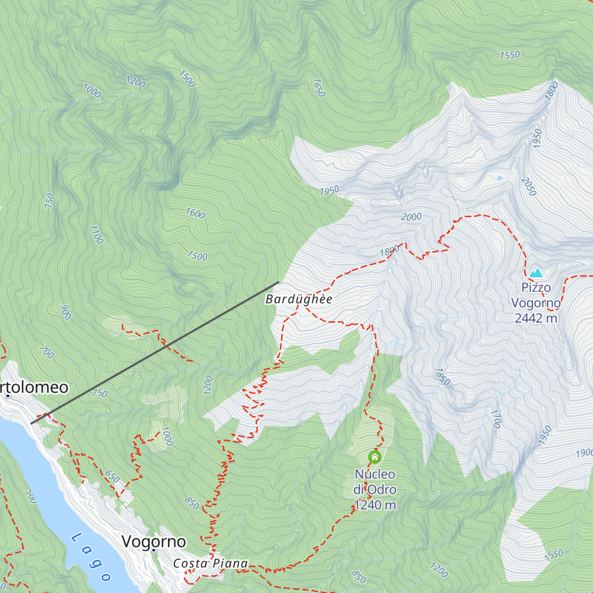 Capanna Bardughè map