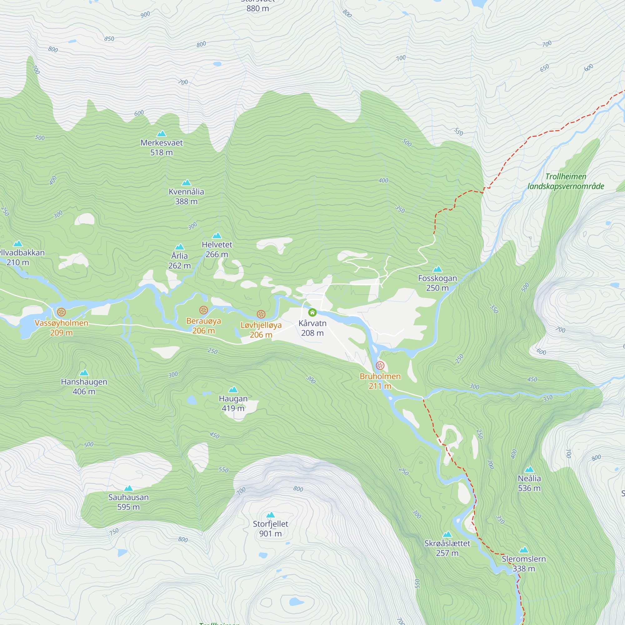 Kårvatn map