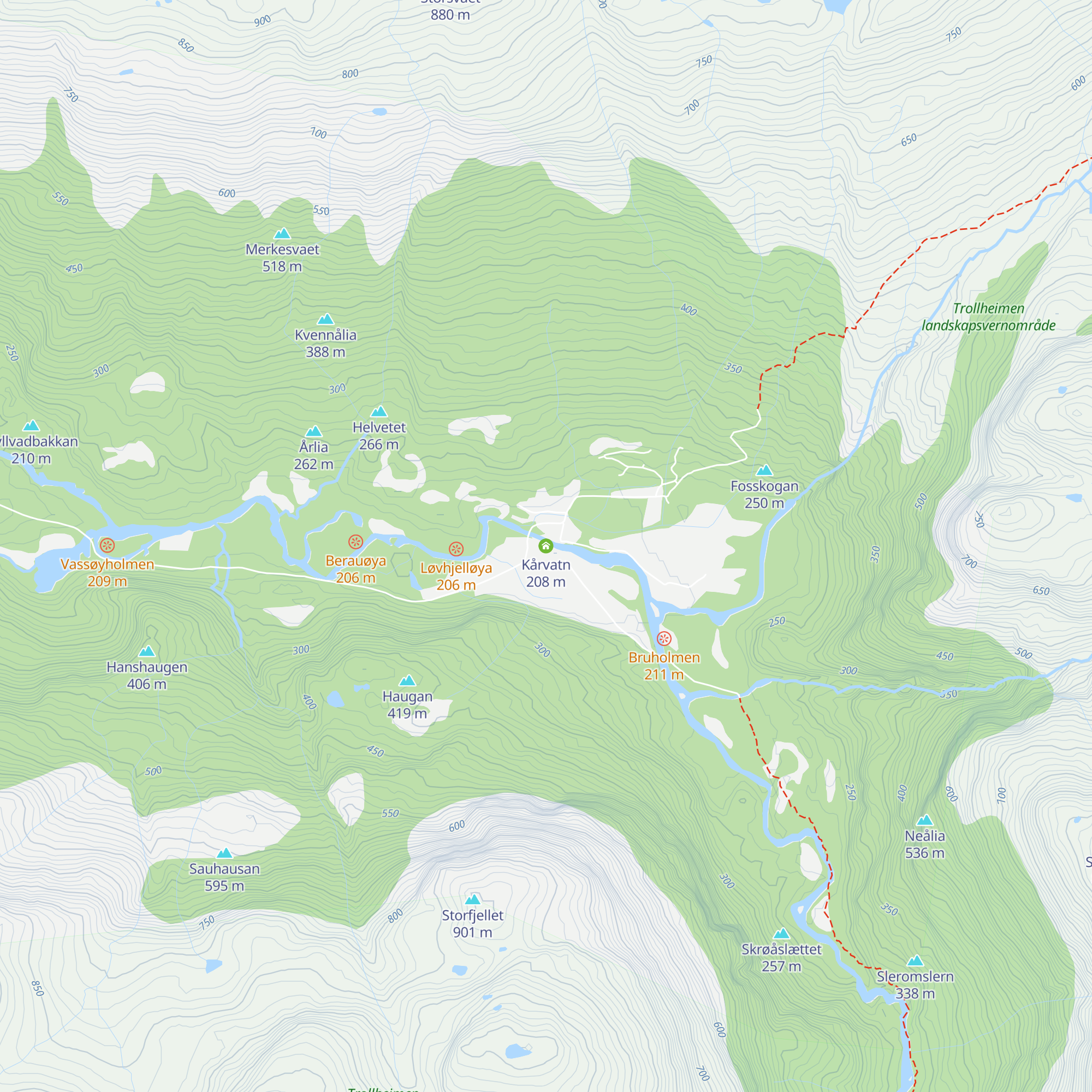 Kårvatn map