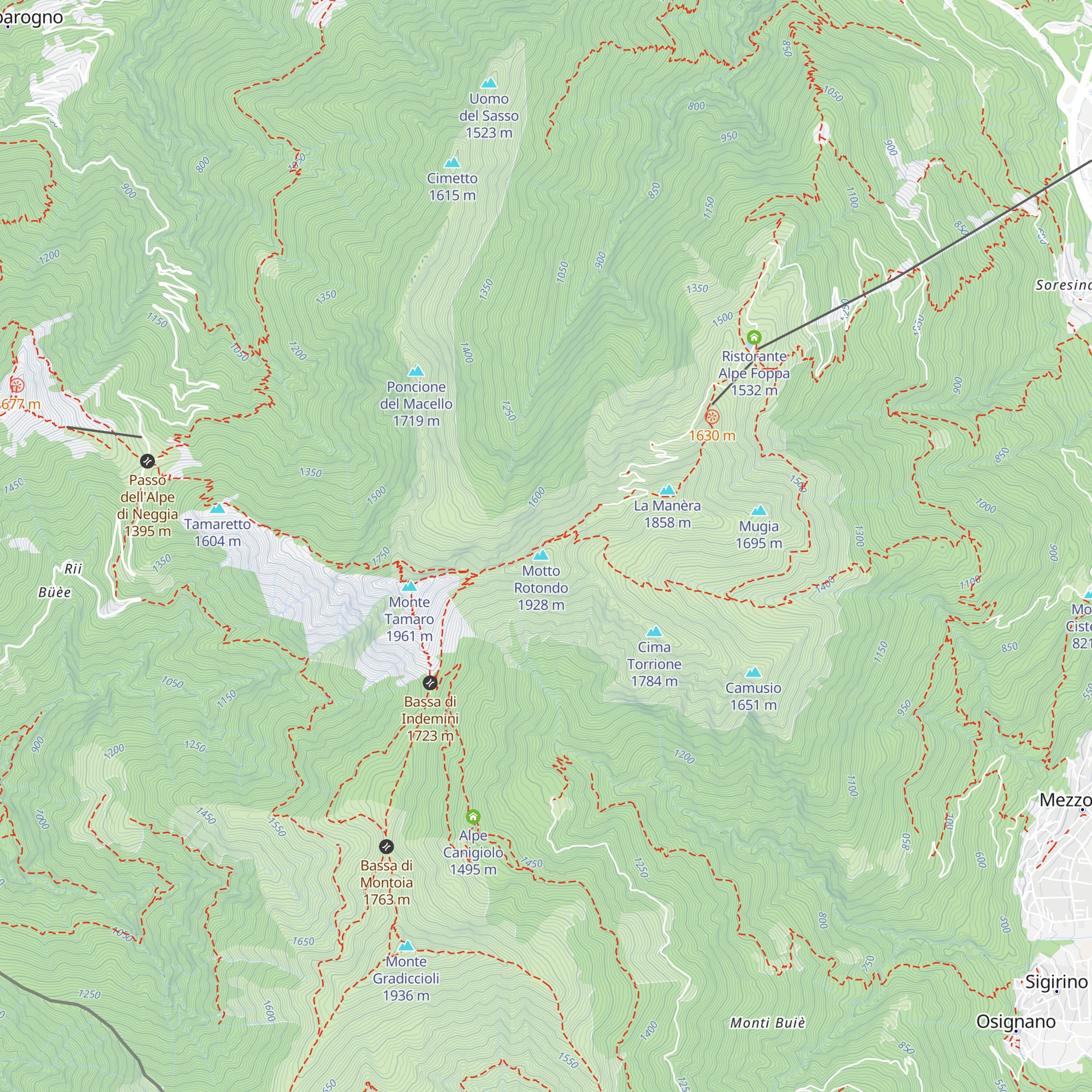 Ex Rifugio Motto Rotondo map