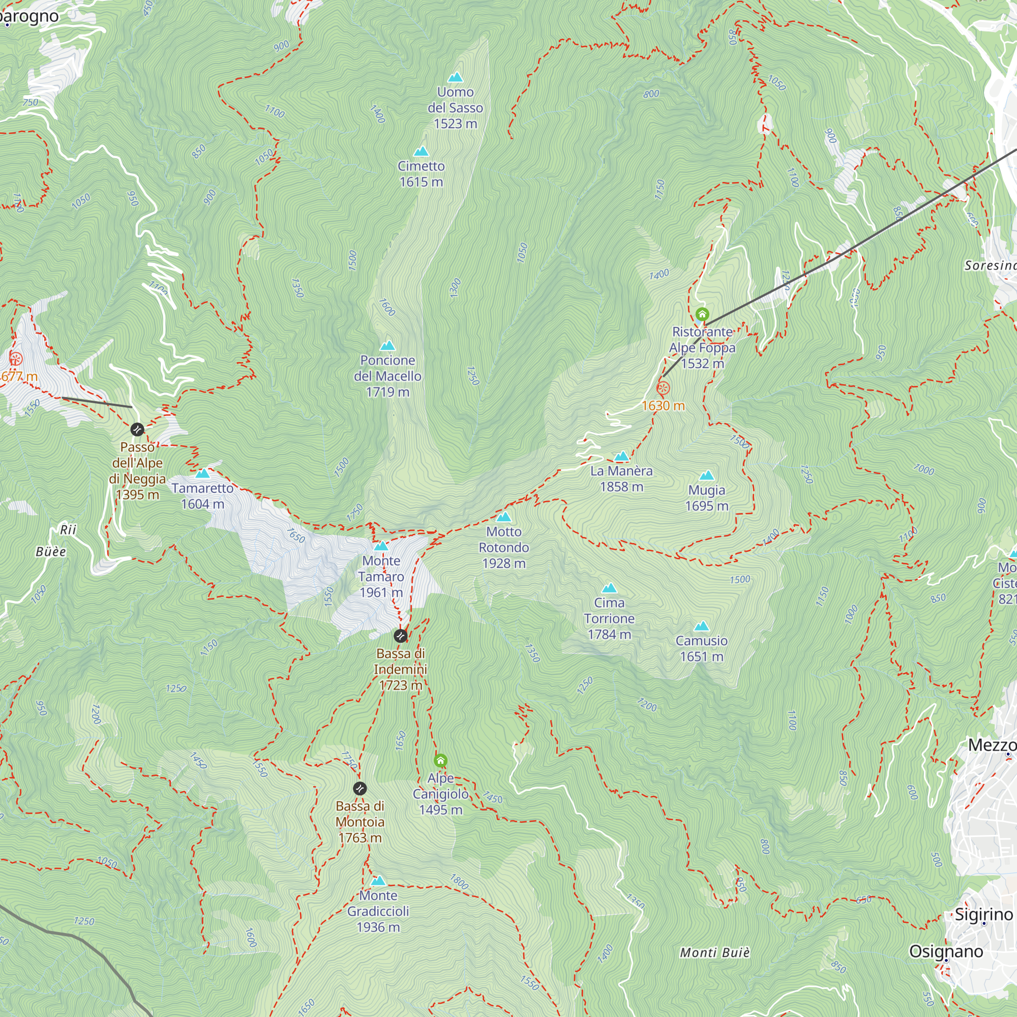 Ex Rifugio Motto Rotondo map